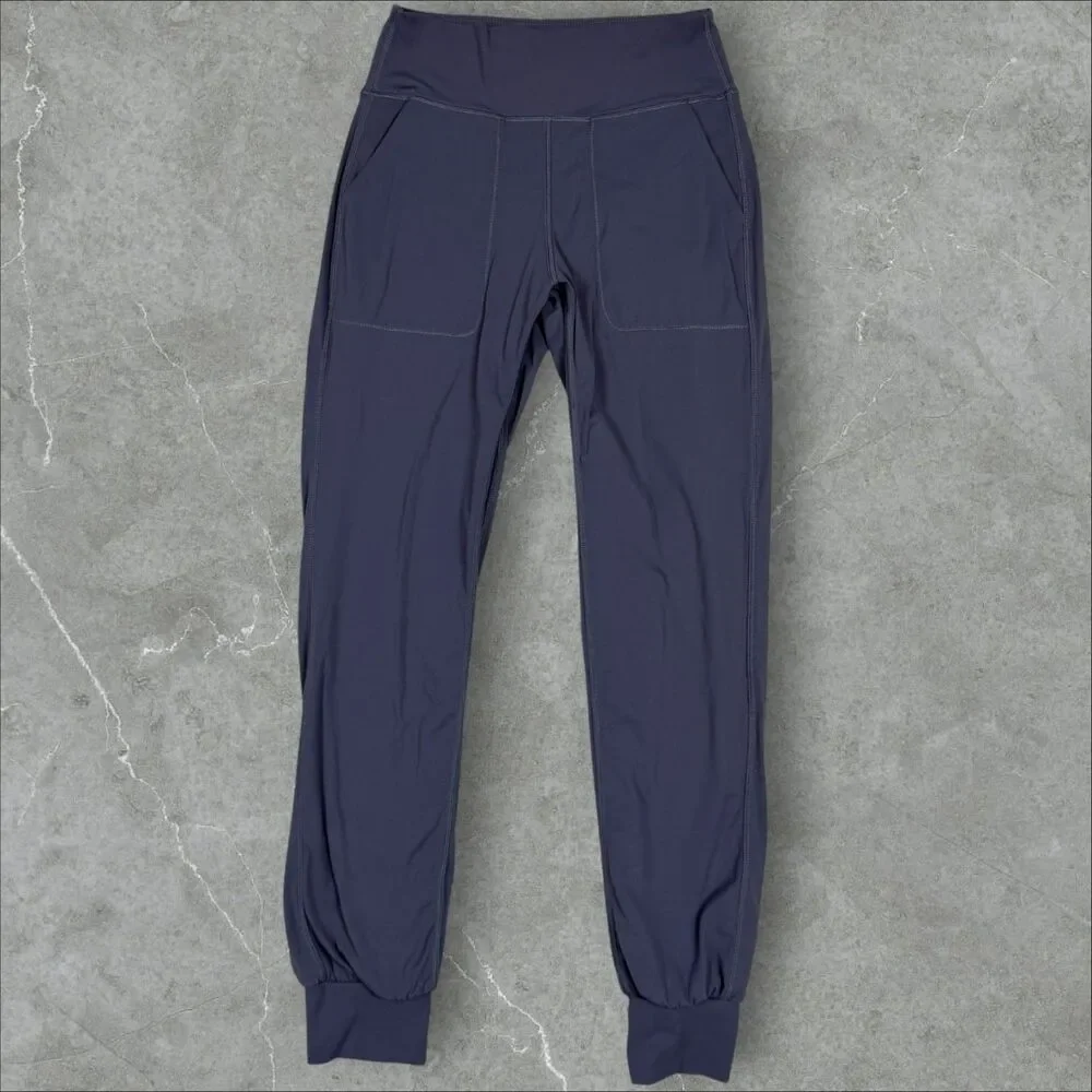 Women's Leggings Jogger Style with 2 Pockets Grey Blue - Small - Picture 1 of 6